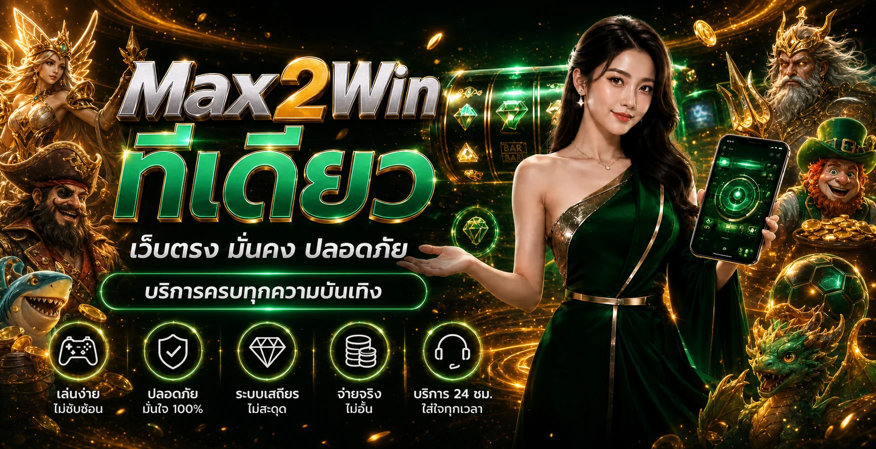 แบนเนอร์ Max2Win ทางเข้าเว็บตรงและเกมออนไลน์